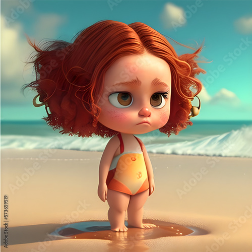 girl on the beach -  artificial intelligence