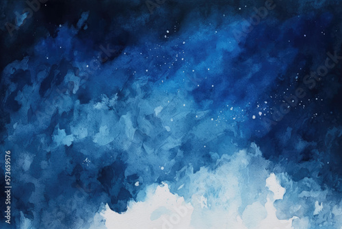 Abstract blue watercolor gradient paint grunge texture background.Generative AI