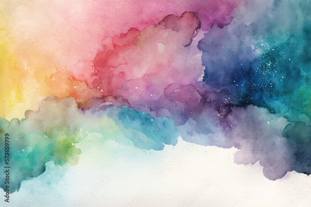 Obraz premium Abstract colorful watercolor for background. Digital art painting.Generative AI