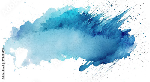 blue watercolor splatter stain texture background design.Generative AI