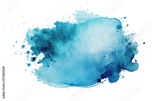 blue watercolor splatter stain texture background design.Generative AI