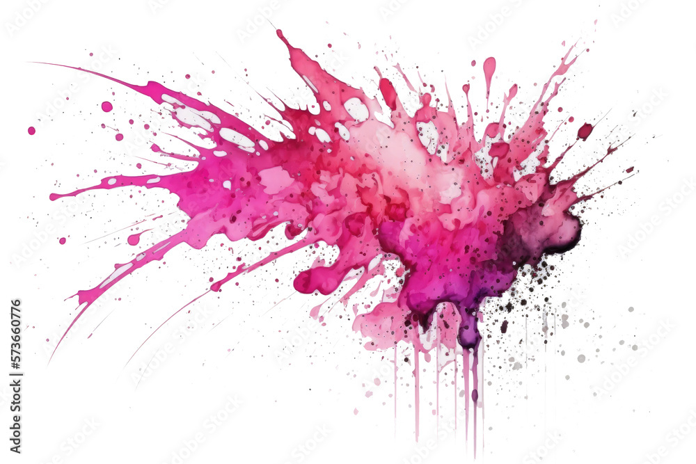 pink watercolor splatter stain texture background design.Generative AI pink watercolor splatter stain texture background design.Generative AI