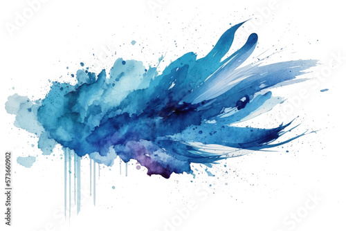 blue watercolor splatter stain texture background design.Generative AI