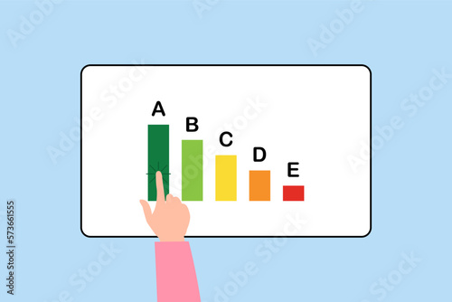 Nutri score nutrition system product value choice on tablet
