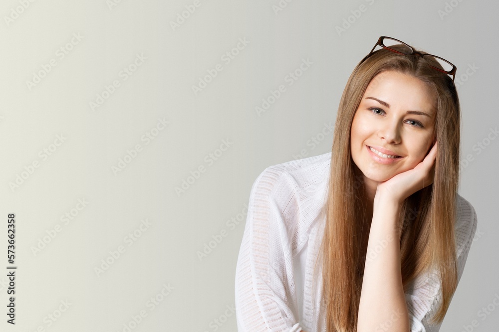 Obraz premium Happy woman with perfect skin. Anti-wrinkle care