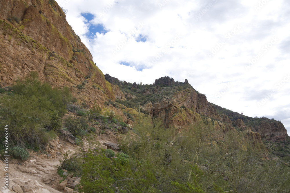 The wind cave trail located in the Usery Mountain Regional park near Mesa Arizona is a quintessential desert hiking trail.
