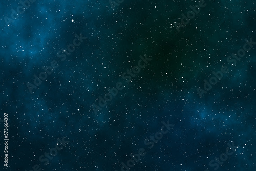 Starry night image with the blue galaxy in the cosmic space.