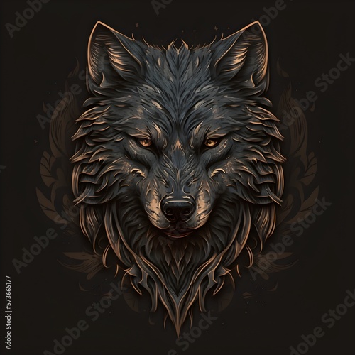Wolf. Abstract wolf head illustration. Generative AI
