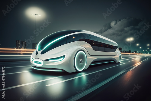 futuristic eco-friendly electric green energy car automobile, generative ai © Gbor
