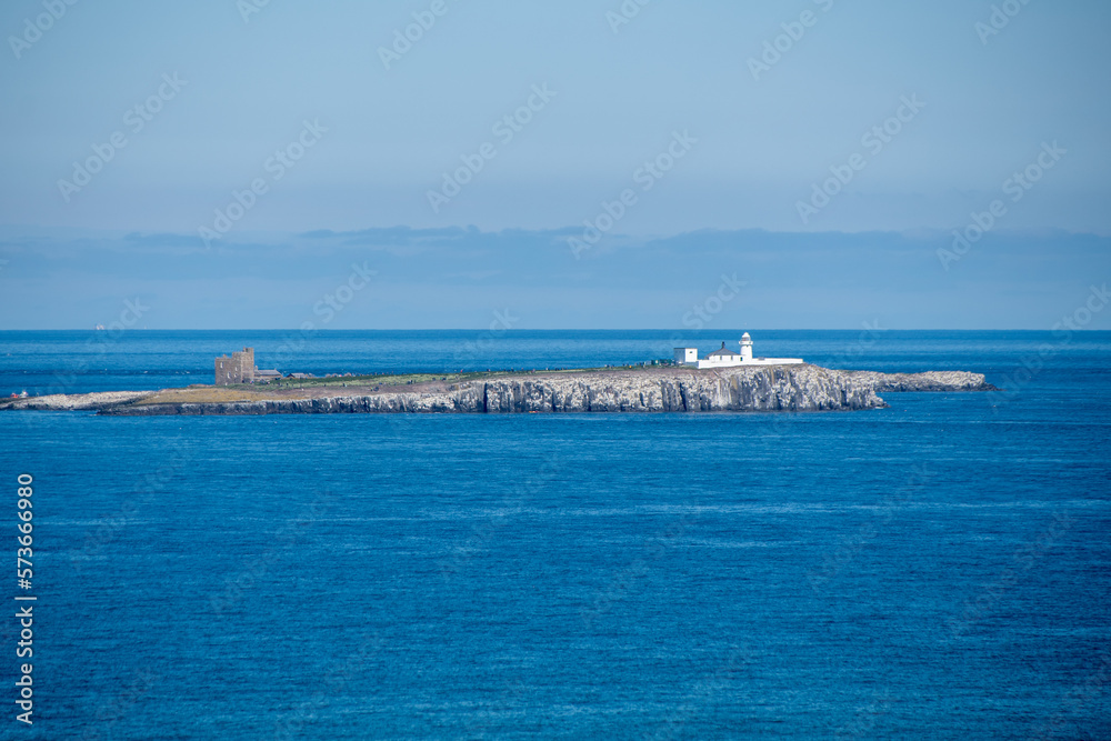 Farne Islands off the Northumberland coast, UK. Photographed from Bamburgh beach