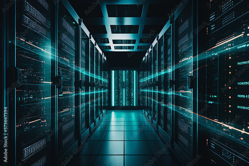Data server center, digital hosting background generative ai Data server center, digital hosting background generative ai