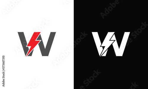 W logo energy vector for identity company. Electric Bolt Letter W Logo Vector Illustration for your brand.