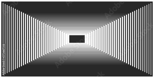 3d line blend tunnel black in white background