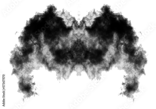 Rorschach test ink blot isolated over transparent background, thematic psychology png illustration photo