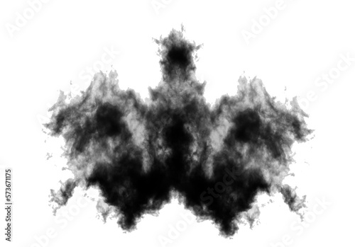 Rorschach test ink blot isolated over transparent background, thematic psychology png illustration