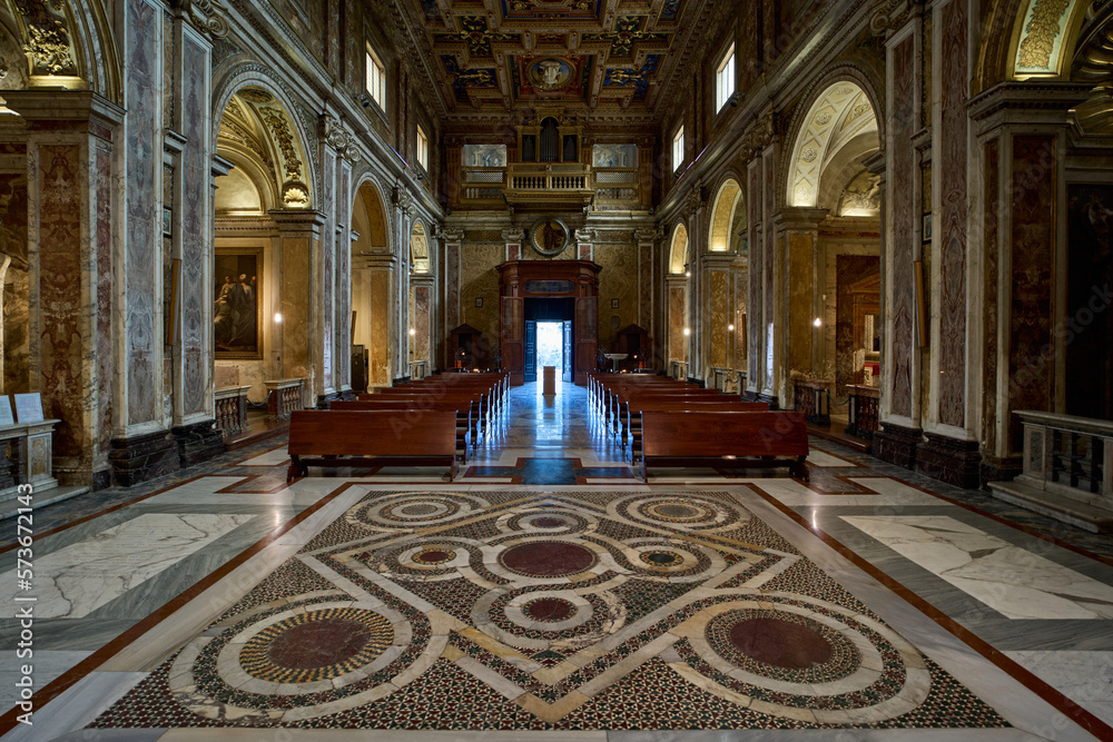 Obraz premium Basilica di Santa Francesca Romana, romanesque styled church at the Roman Forum in Rome, Italy 