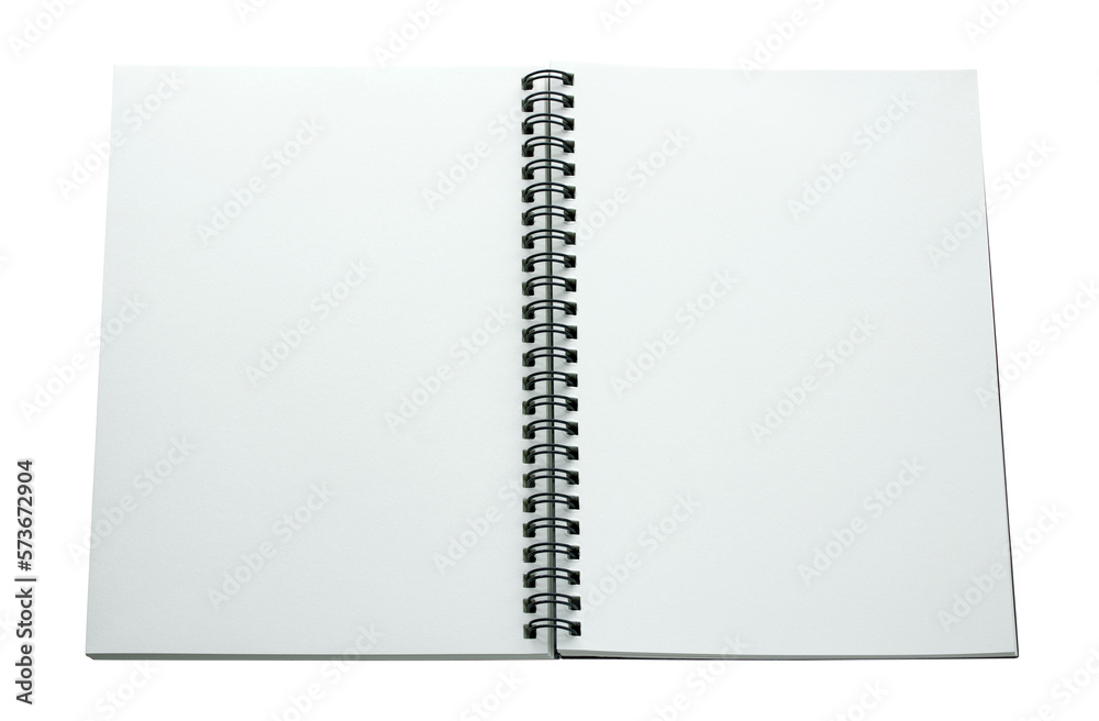 open spiral notebook isolated with clipping path for mockup open spiral notebook isolated with clipping path for mockup
