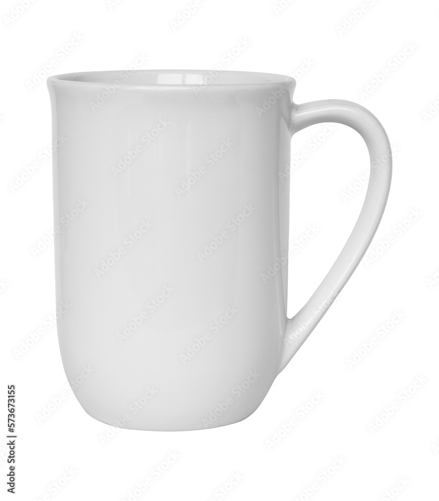 empty white cup isolated with clipping path for mockup