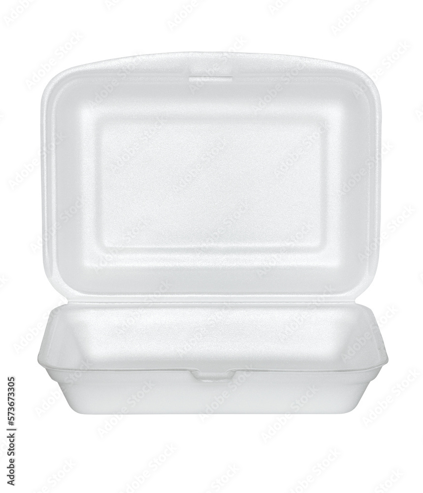 open white styrofoam box isolated with clipping path for mockup open white styrofoam box isolated with clipping path for mockup