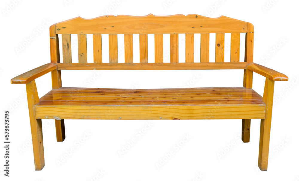 Long wooden chair isolated with clipping path Long wooden chair isolated with clipping path