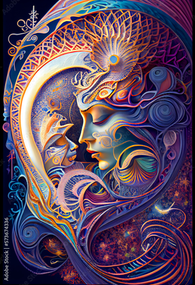 Generative AI abstract render of a love themed illustration Generative AI abstract render of a love themed illustration