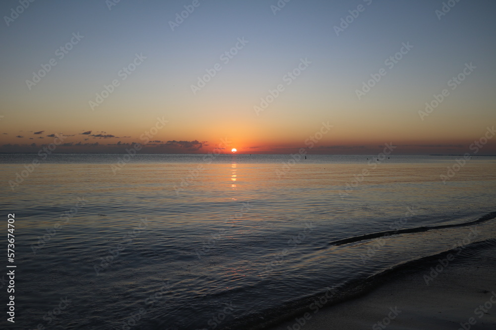 Naklejka premium Afterglow at Playa Santa Lucia, Cuba Caribbean