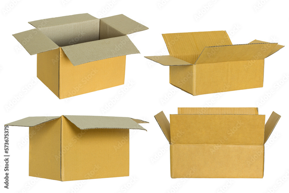 set of cardboard box isolated with clipping path for mockup set of cardboard box isolated with clipping path for mockup