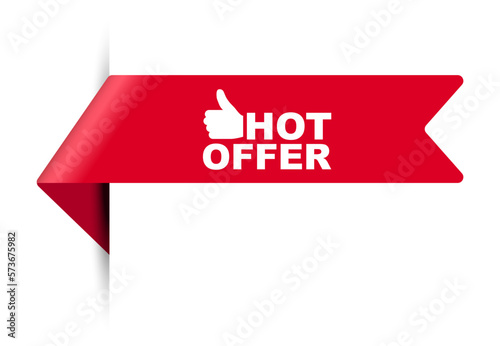 red vector illustration banner hot offer
