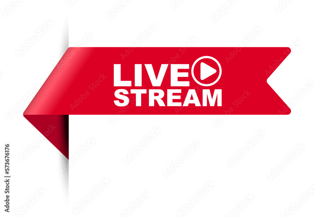 red vector illustration banner live stream red vector illustration banner live stream