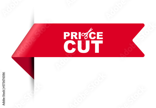 red vector illustration banner price cut
