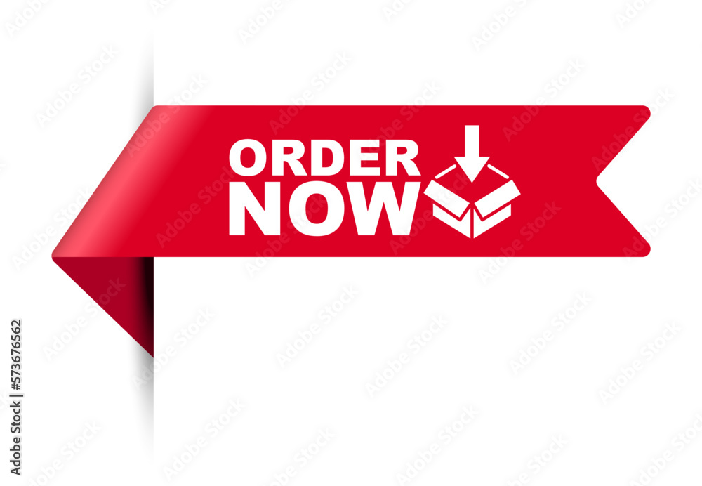 red vector illustration banner order now red vector illustration banner order now