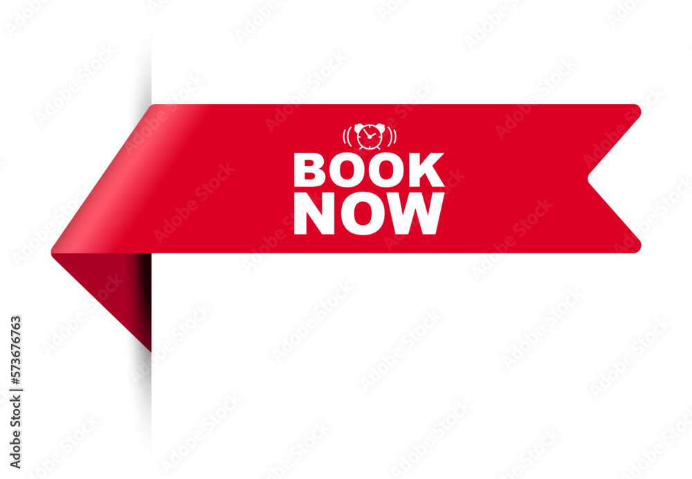 red vector illustration banner book now red vector illustration banner book now