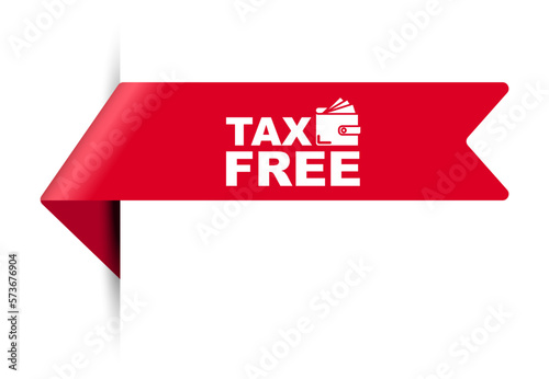 red vector illustration banner tax free