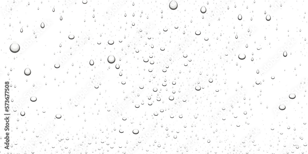 Drops of Water, Wet Rain Splash - Isolated Transparent Background - obrazy, fototapety, plakaty 