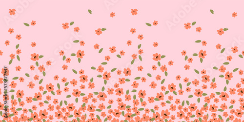 Floral seamless border. Vector design for paper, cover, fabric, interior decor and other