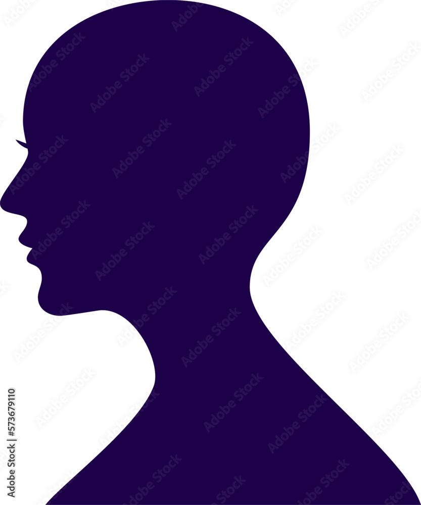 Young Woman Profile. Girl silhouette face. Elegant logo.