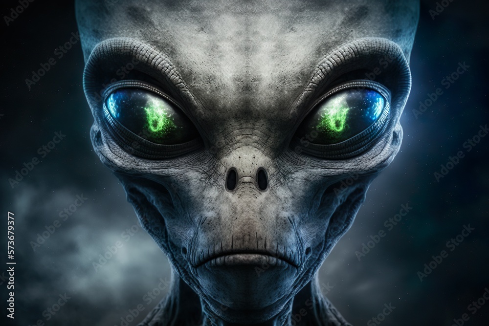 Obraz premium Extraterrestrial Being: A Portrait. Generative AI