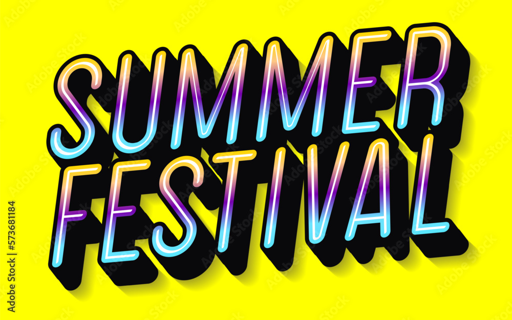 Summer festival poster trendy typography for electronic music fest, club party flyer, dance festival. Vector 10 eps