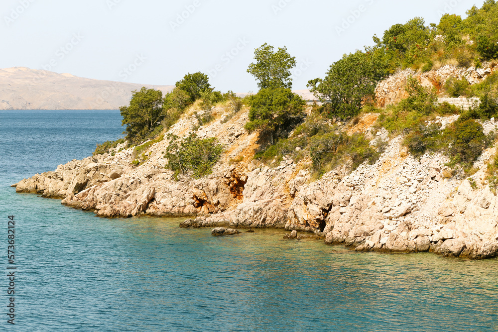 Roadside landscape at the Adriatic coast in Croatia.