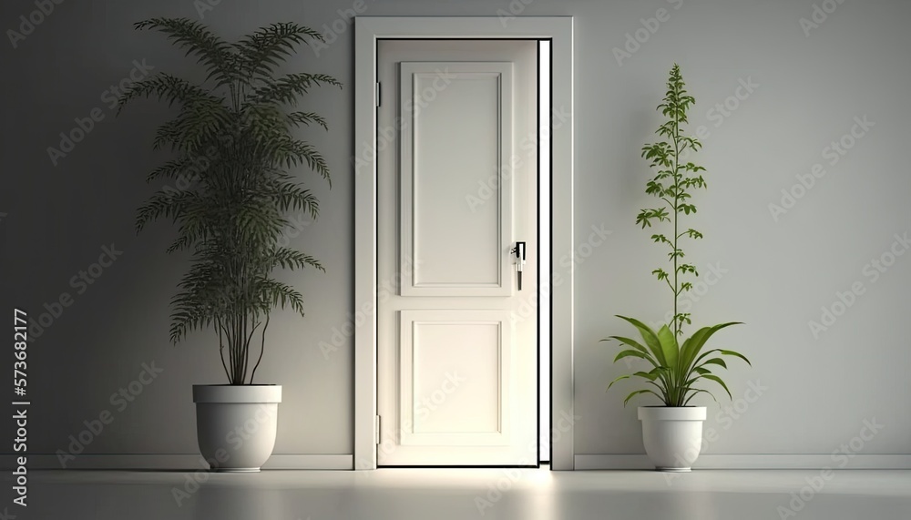 interior, modern door with simple white designed