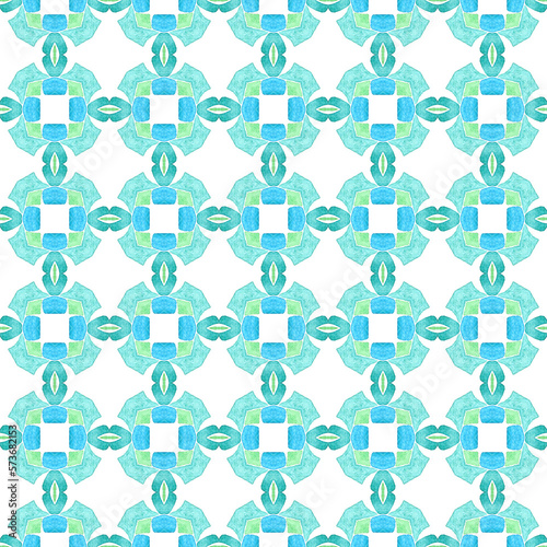 Mosaic seamless pattern. Green attractive boho