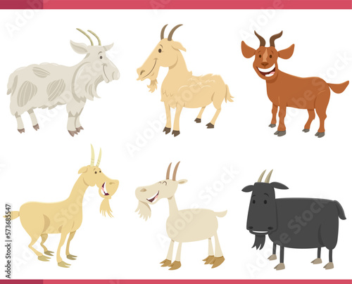 cartoon happy goats farm animal characters set © Igor Zakowski