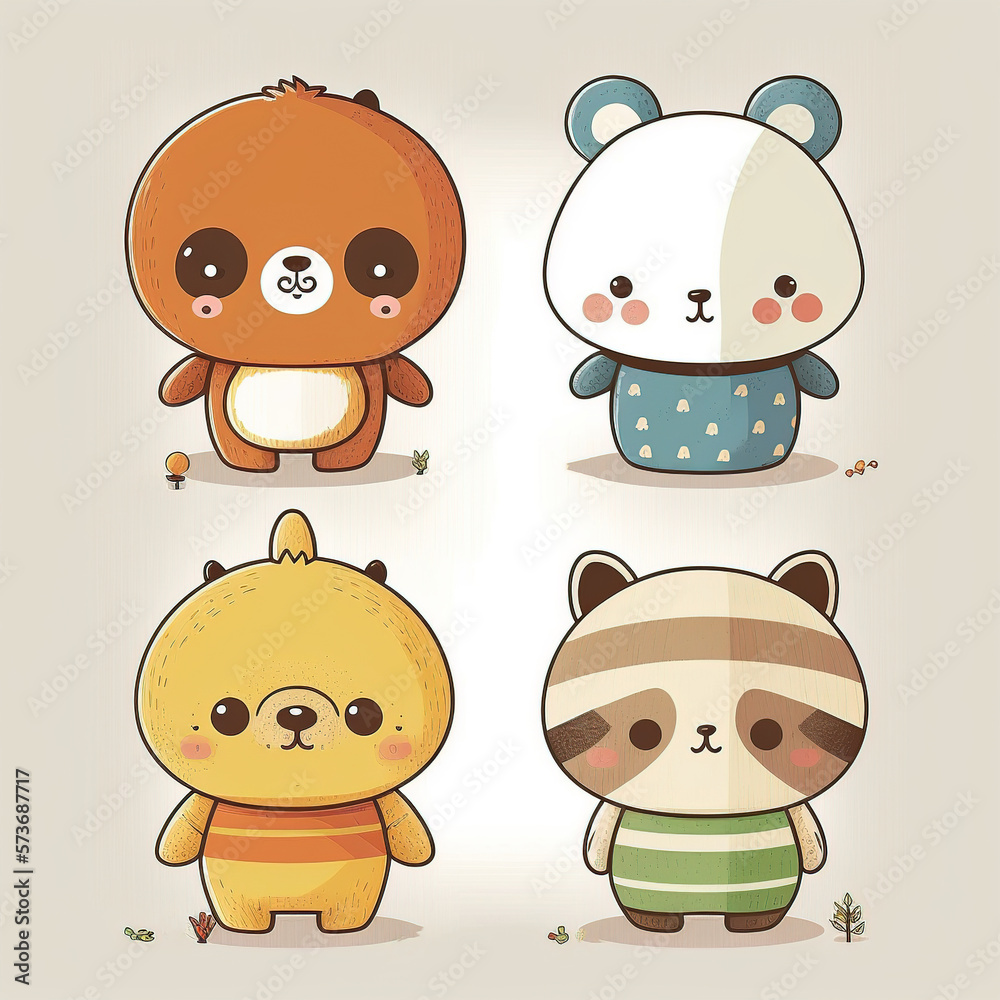 Four cute and adorable animals