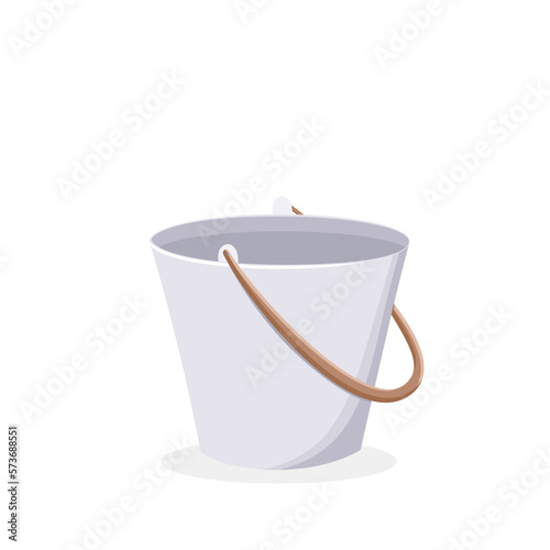 Bucket. Gardening tools, home decor, storage equipment. Indoor garden and urban jungle concept. Cute isolated vector illustration for product design and decoration