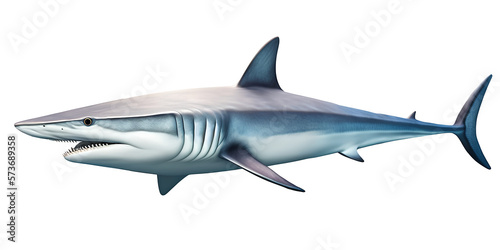 Mako shark, on isolated background. Generative Ai photo