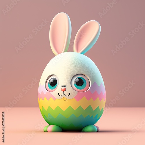 Cute Cartoon Easter Bunny i...