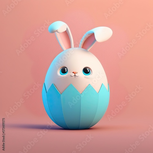 Cute Cartoon Easter Bunny i...