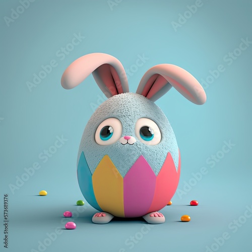 Cute Cartoon Easter Bunny i...
