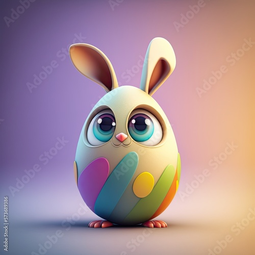 Cute Cartoon Easter Bunny i...