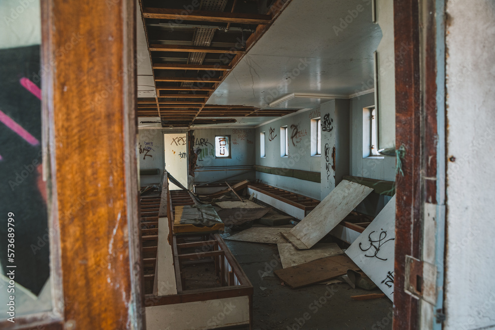 Abandoned ferry boat